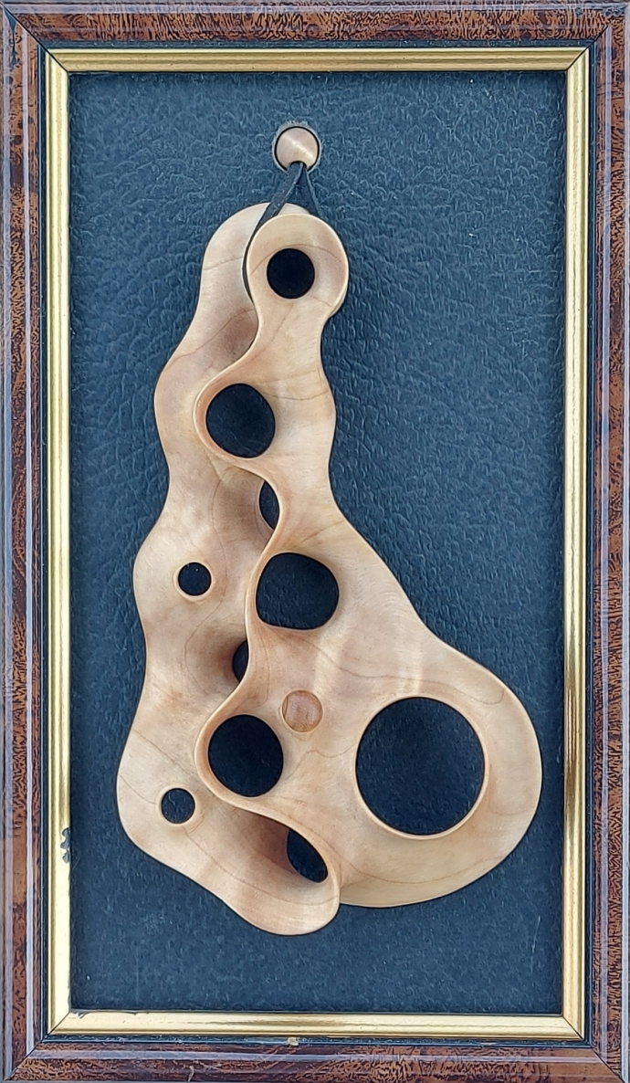 Dekoratyvinis objektas-papuošalas Trauka I, beržo gumbas, 14,5x8,5x2 cm, 1/1