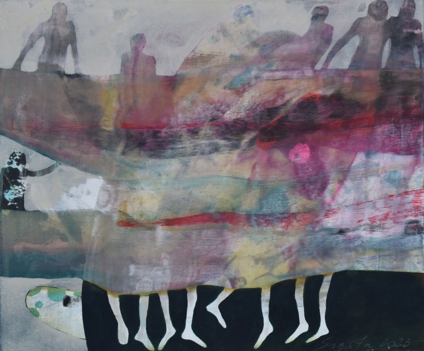 Dieviškoji komedija, 2023, autorinė technika, 50x60 cm