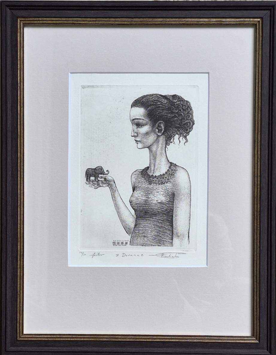 Gift, 2015, copper engraving 21x14 cm, frame 45x35 cm, 12/50