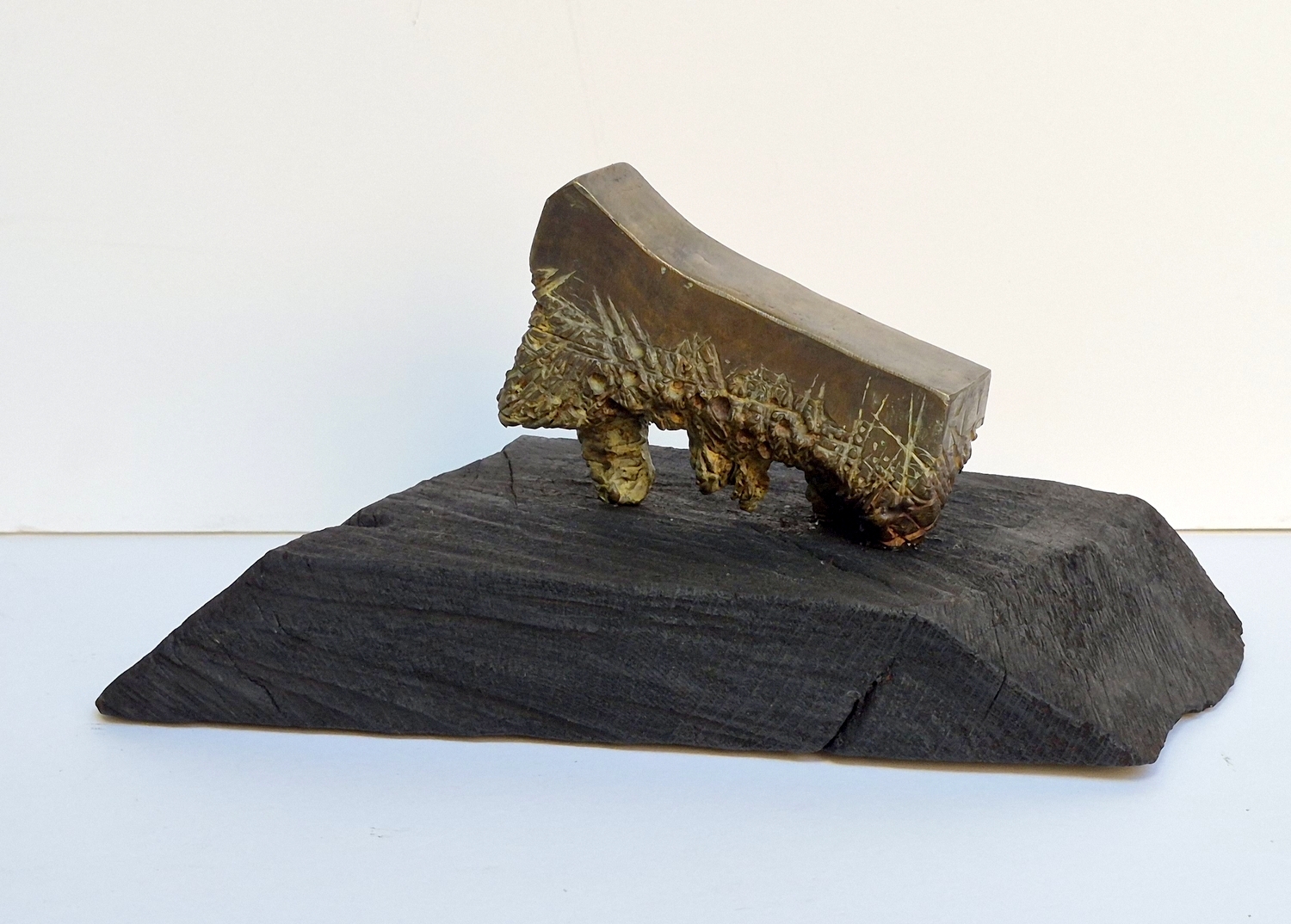 Elephant, 2026, bronze, burnt oak, h 13x26x16.5 cm, 1/1