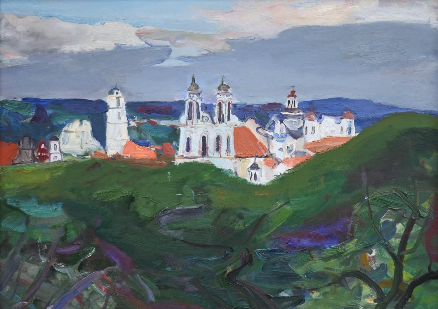 The Churches of Vilnius, 2018-2020, cardboard, oil, 50x70 cm