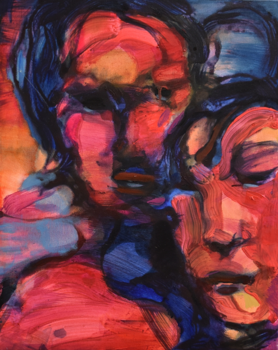 Kartu, 2022, drobė, akrilas,  aliejus, 50x40 cm 