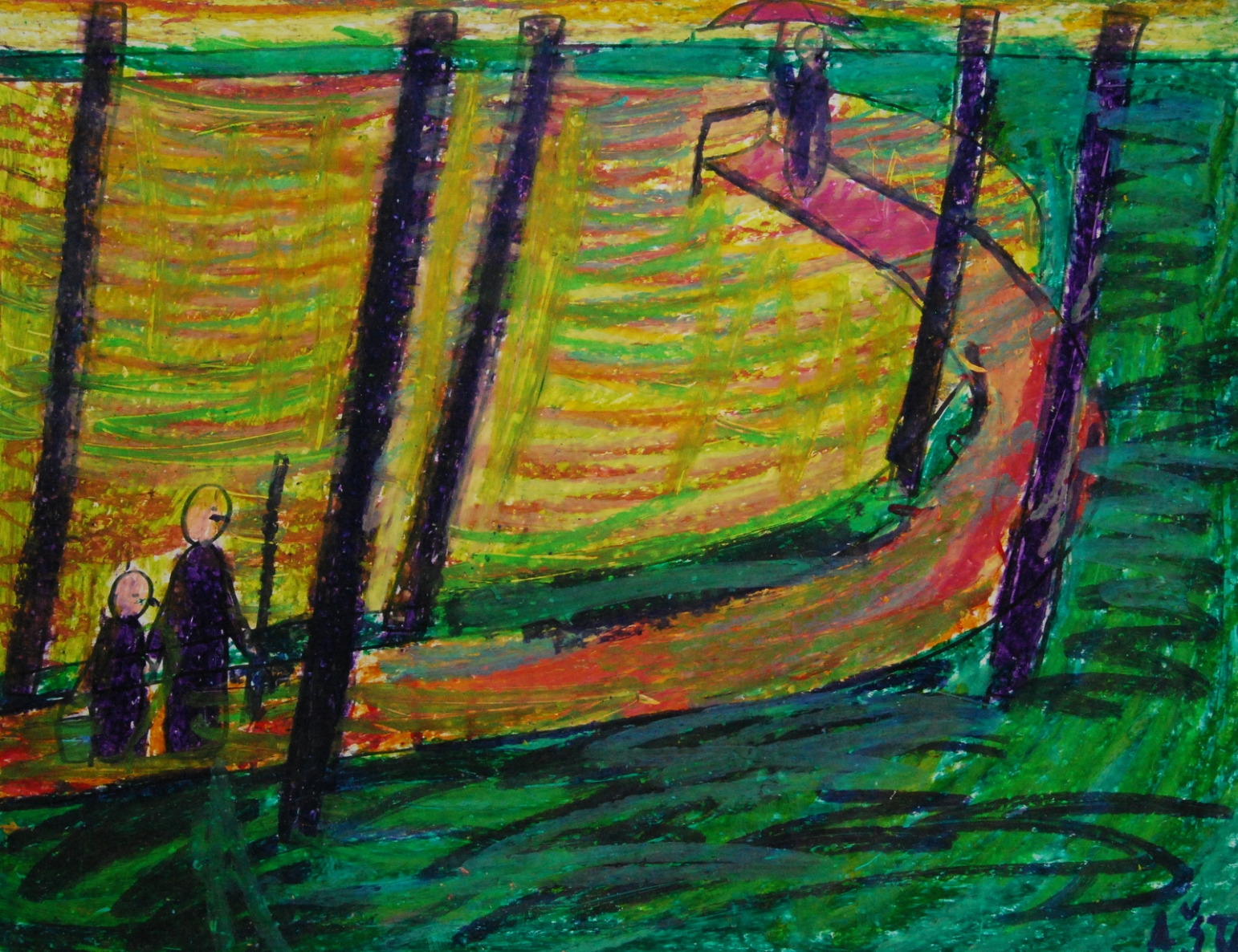 Untitled, 2007, papier, oil pastel, 50x70cm