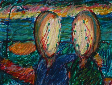 Broliai, 2012, pop., pastelė, 50x70cm