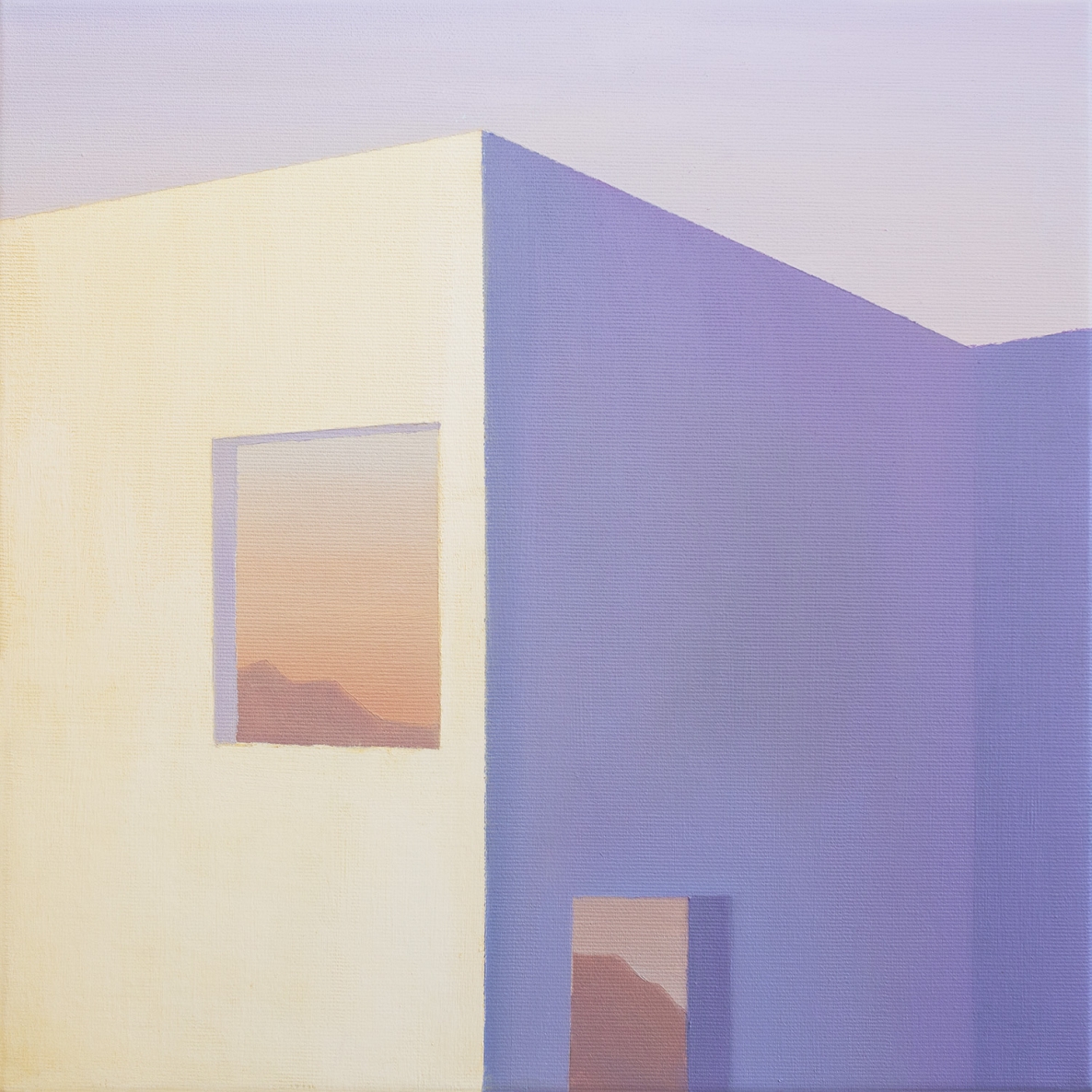 Du langai, 2021, drobė, aliejus, 35x35cm