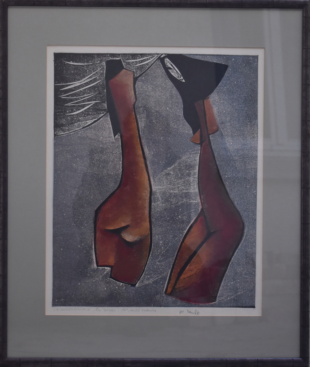 Du torsai, 1964, mišri tech., 52x42 cm, rėmas 72x61 cm