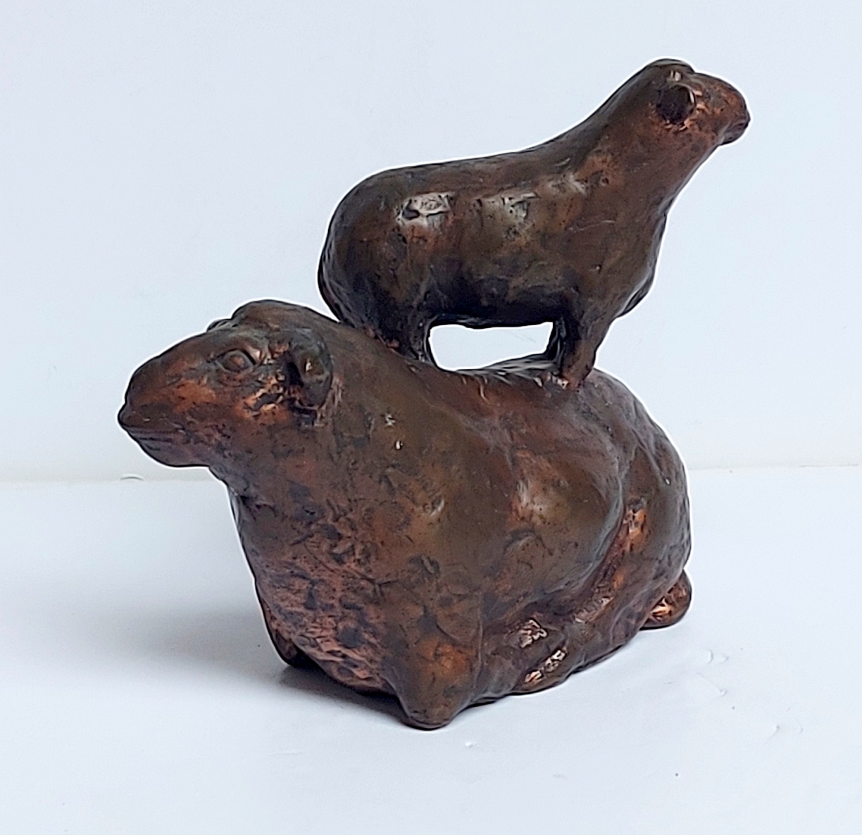 In two, 2011, bronze, h 13x15x9 cm