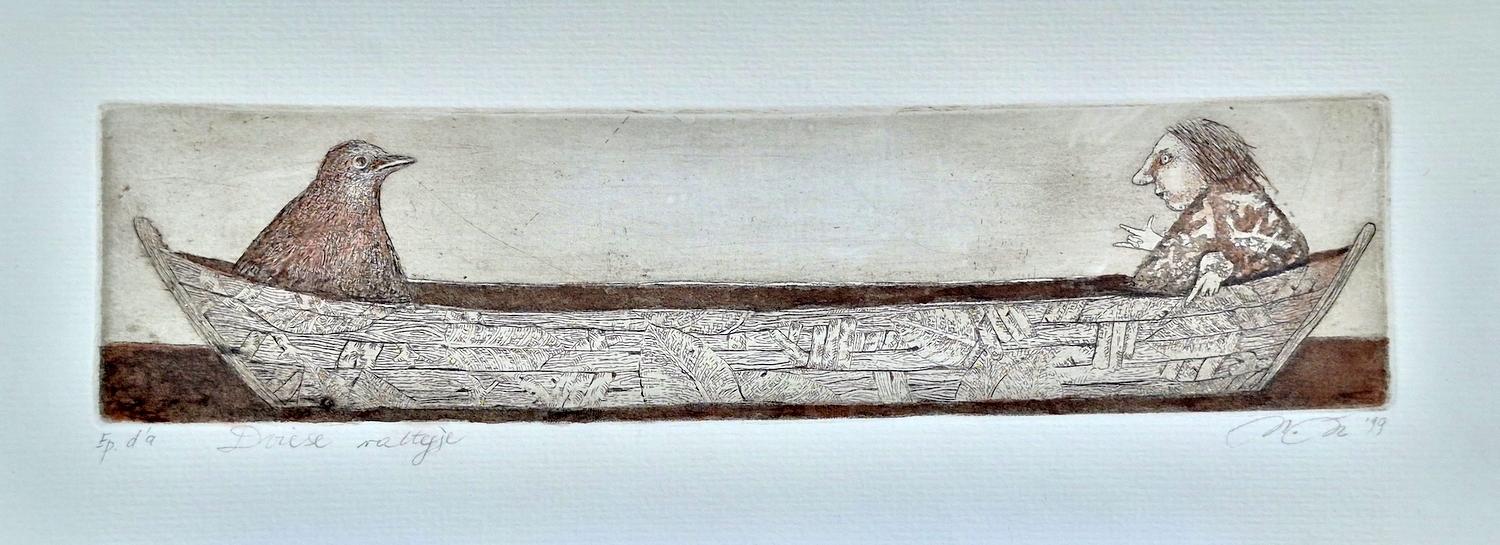 Dviese valtyje, 1999, ofortas, 6.5x26.5 cm, Ep.d.a. 