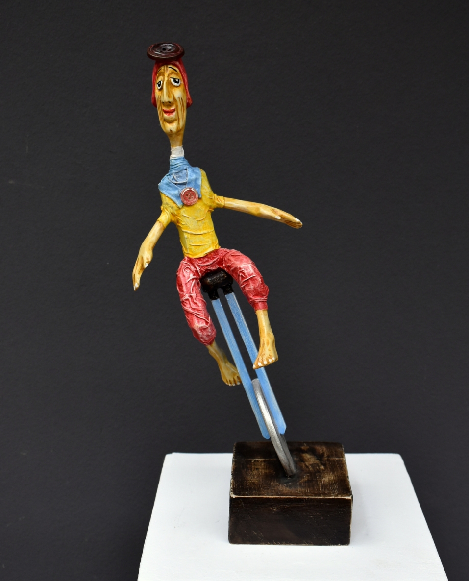 Circus performer, 2021, author's technique, h38 cm, 1/1