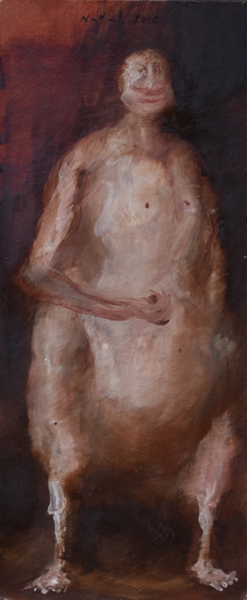 Figūra, 2010, aliejus, kartonas, 26x11 cm 