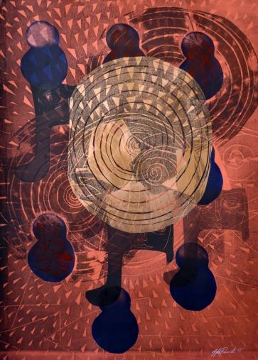 Fiksuotas dėkingumas I, 2025, lino raižinys, šilkografija, 100x70 cm, 1/1