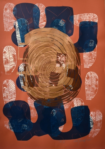 Fiksuotas dėkingumas II, 2025, lino raižinys, šilkografija, 100x70 cm, 1/1