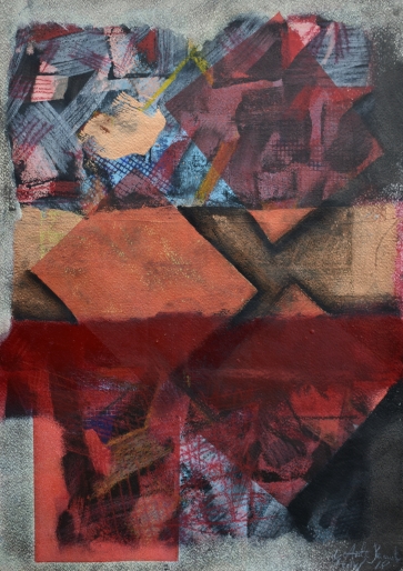 Futuristinis peizažas I, 2018, popierius, autorinė technika, 59,5x42 cm, 1/1