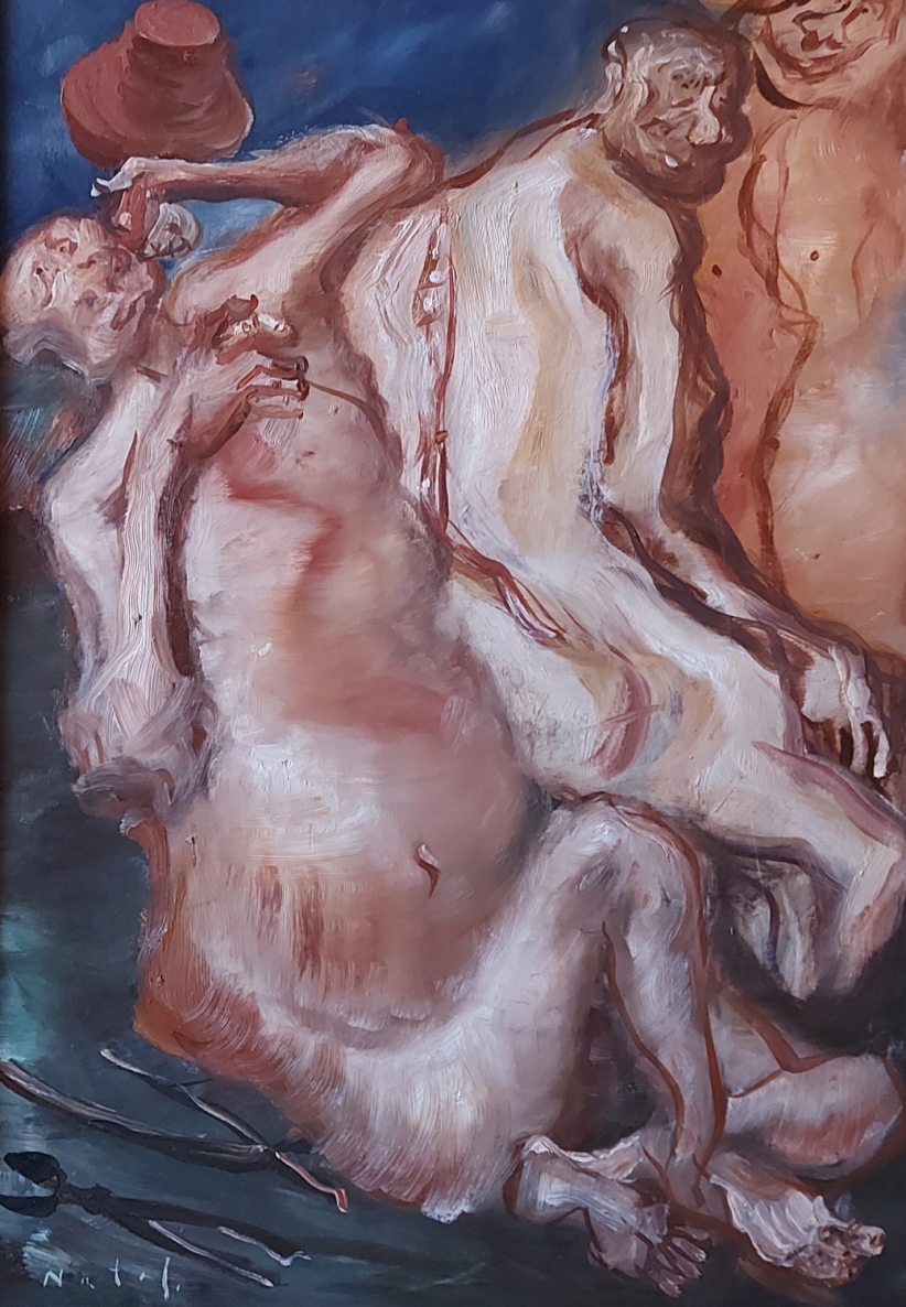 Powerful people. Important people, 2007, cardboard, oil, 50x35 cm