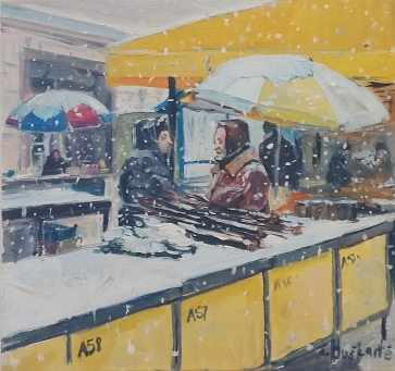 Geltoni prekystaliai, 2012, drobė, aliejus, 35x37 cm