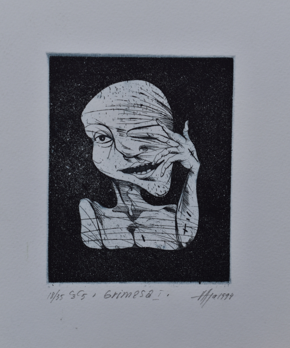 Grimasa I, 1994, ofortas, akvatinta,  12x9cm