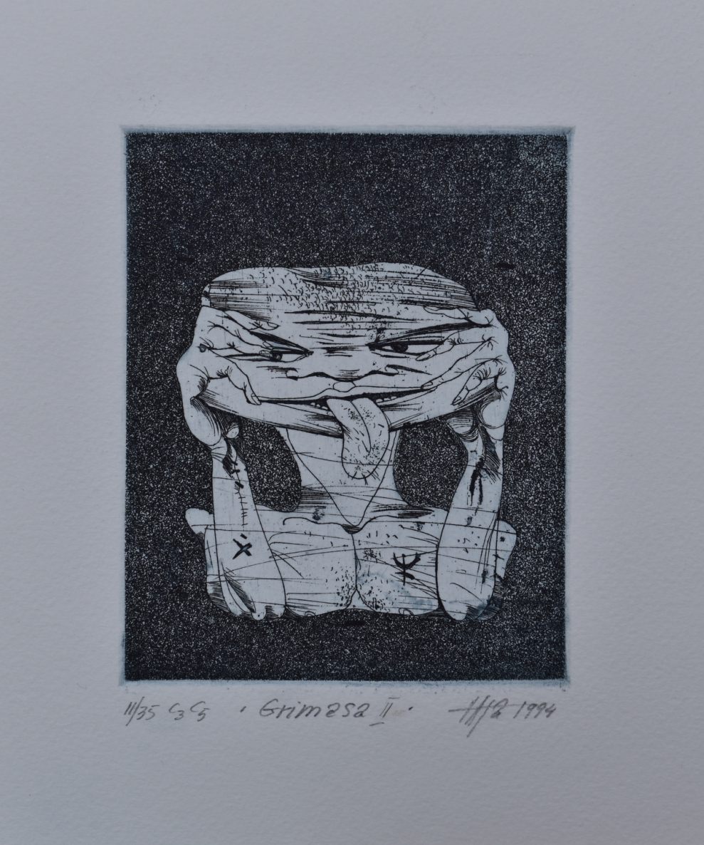 Grimasa II, 1994, ofortas, akvatinta,  12x9cm