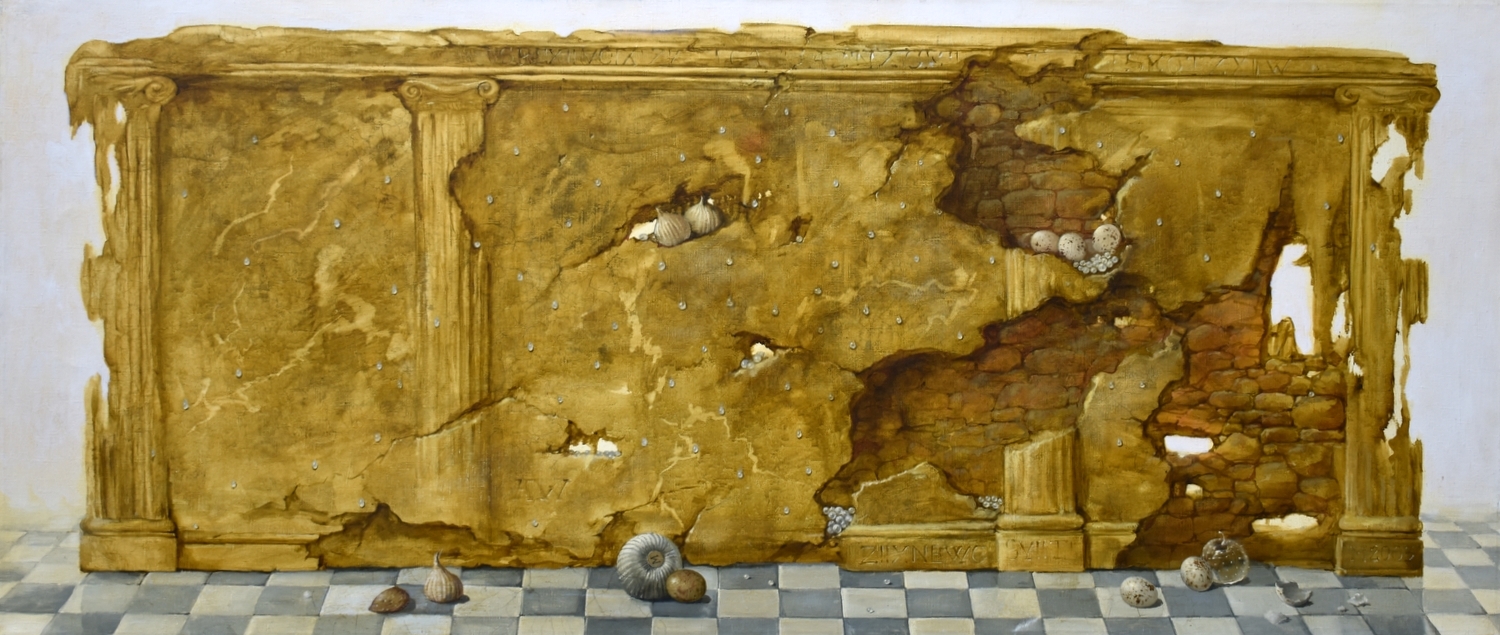 Griuvėsiai, 2003, drobė, aliejus, 60 x140 cm 