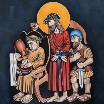 I. Viešpats Jėzus nuteisiamas mirti, 2021-2022, drobė, aliejus, 100x100cm