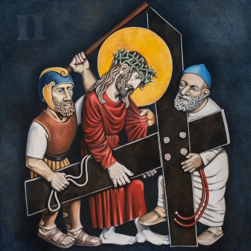 II. Viešpats Jėzus paima nešti kryžių, 2021-2022, drobė, aliejus, 100x100cm