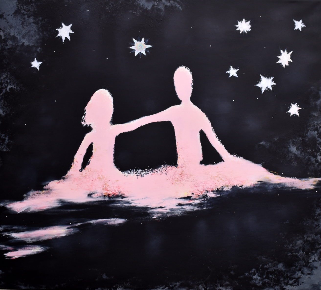 Ilgai skambanti muzika, 2025, drobė, akrilas, 142x156 cm 