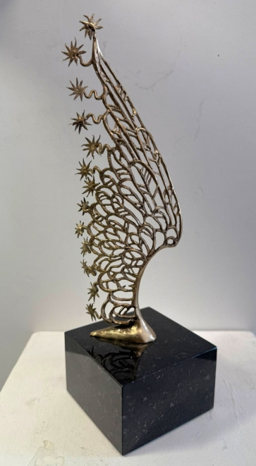 Angelo sparnas. Žvaigždėtas, 2026, žalvaris, granitas, h 26x8x8 cm, 1/1