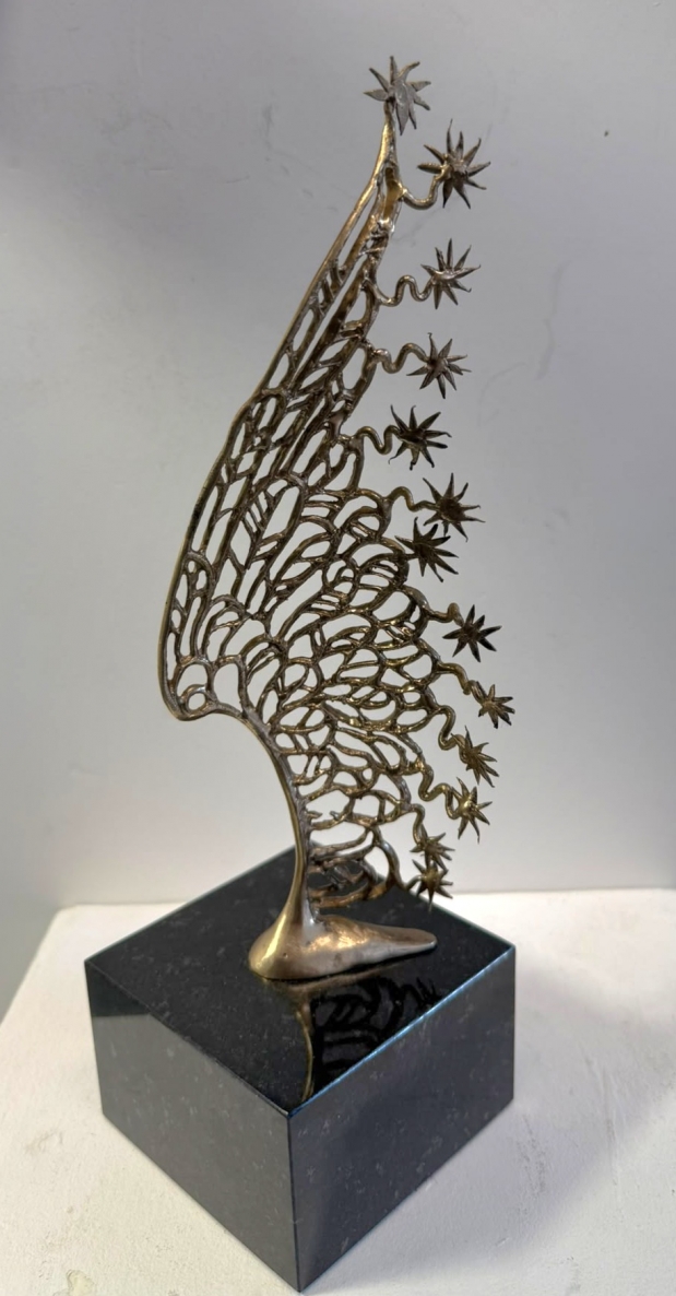 Angel Wing. Starry, 2026, brass, granite, h 26x8x8 cm, 1/1