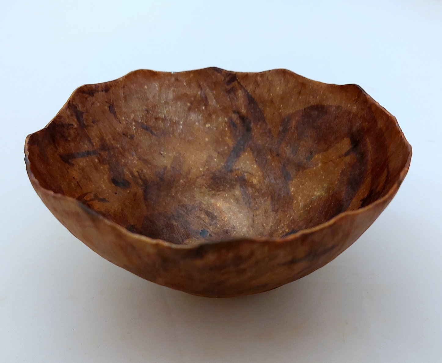 Vessel with Strokes, 2021, oxidized copper, h 6 cm, d 12.1 cm