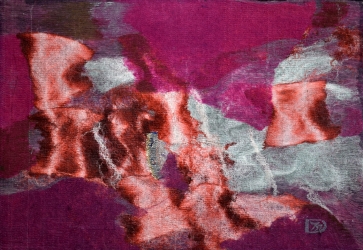 Improvisation VI, 1997, non-woven technique, wool, kapron, 51x75cm