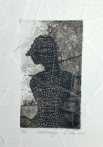 Installation, 2001, etching, 14x7 cm, 13/20