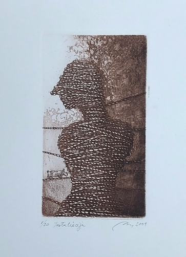 Installation, 2001, etching, 14x7 cm, 8/20