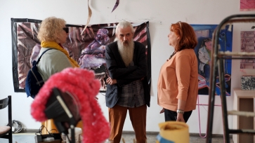 Skulptorius Alfonsas Vaura,Interviu stop kadras. Filmavo Rolandas Karalius.