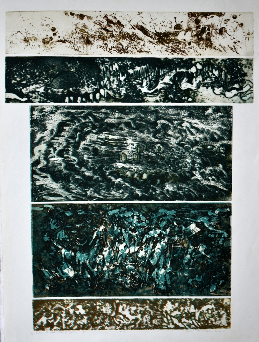 Iš ciklo Žalsvieji jutimai I, 2000,  iškilioji spauda, 64x50cm