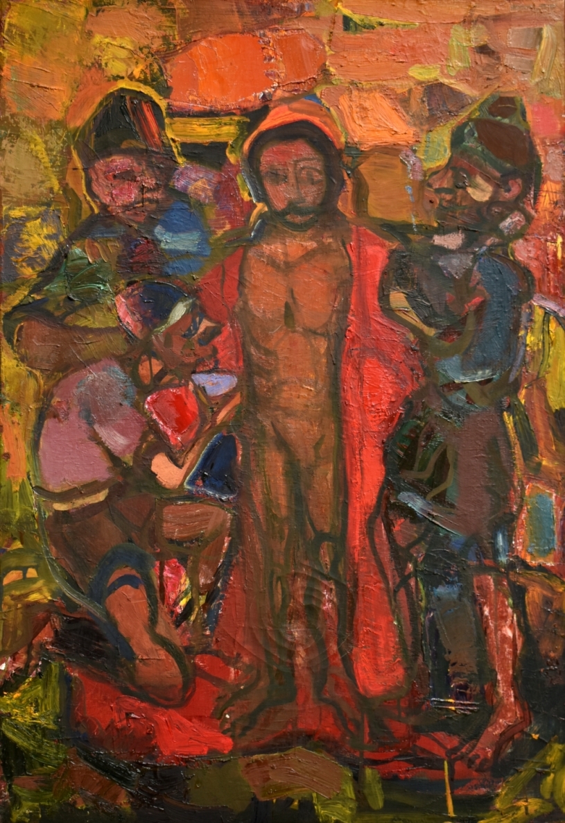 Undressing, 1988, oil on canvas, 80x55 cm