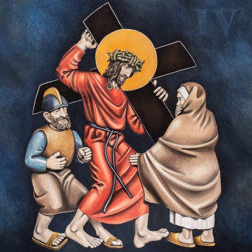 IV. Viešpats Jėzus susitinka savo Motina, 2021-2022, drobė, aliejus, 100x100cm