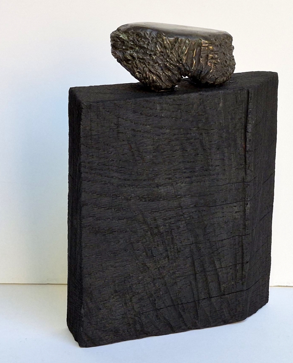 Taurus, 2026, bronze, burnt oak, h 24.5x17x4 cm, 1/1