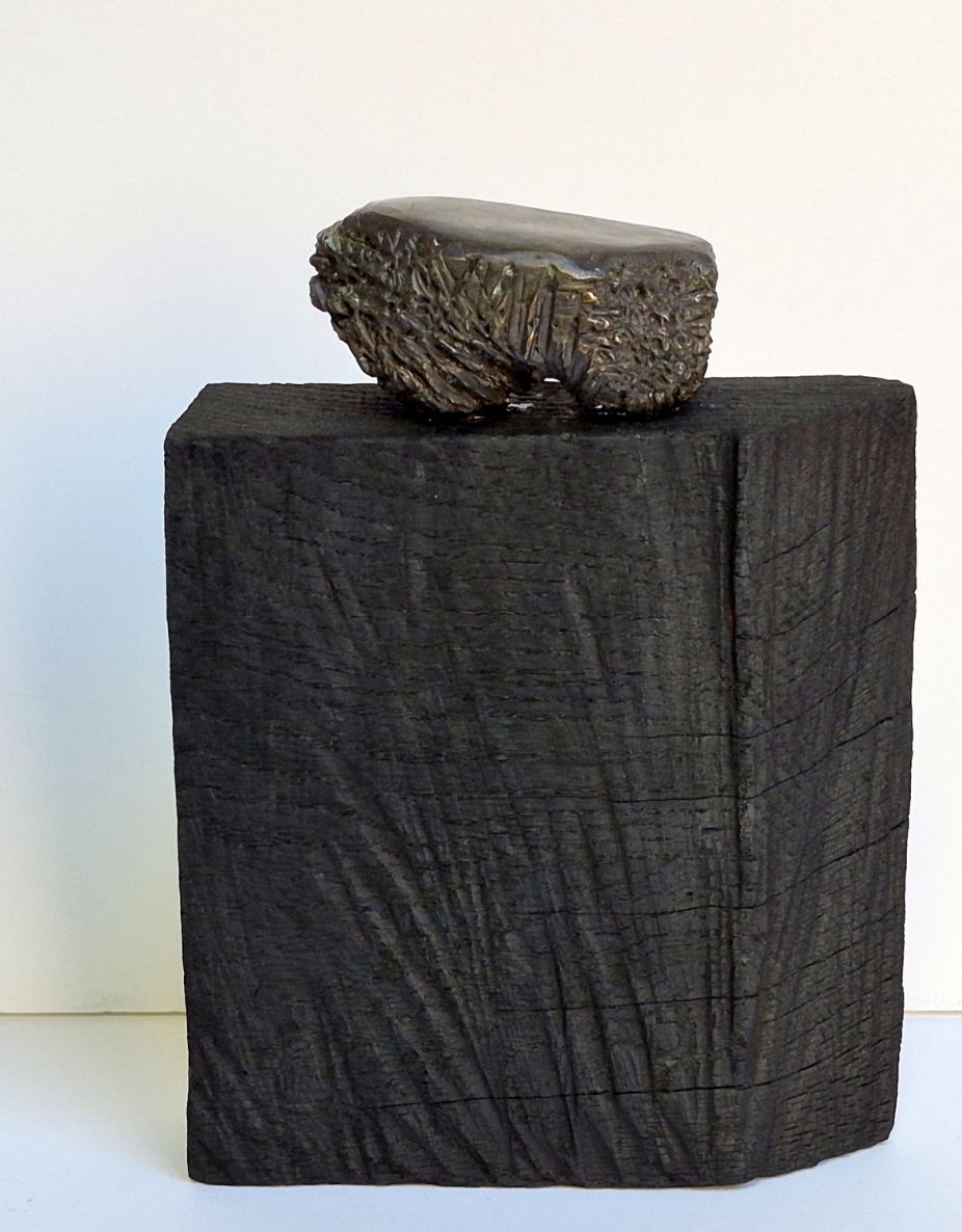 Taurus, 2026, bronze, burnt oak, h 24.5x17x4 cm, 1/1