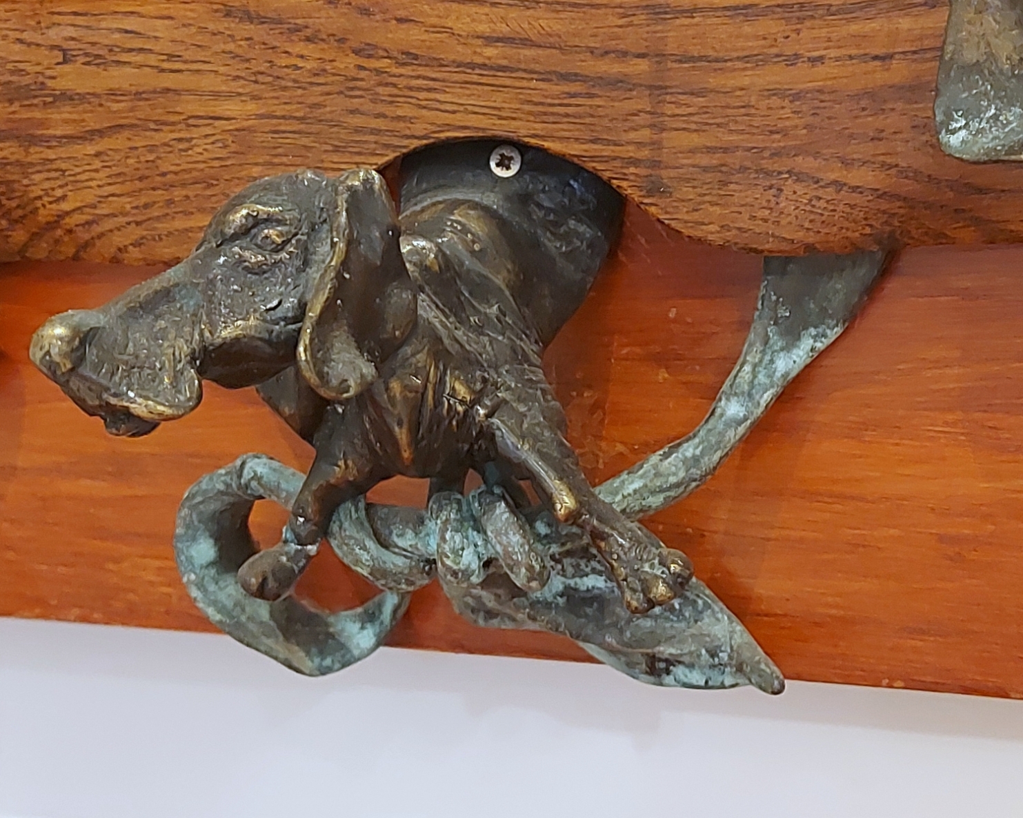 Jie ir augalai, 2024, bronza, medis, emalis, veidrodis, 115x100x17 cm, 1/1