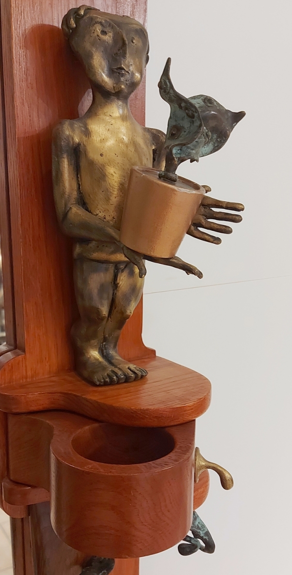 Jie ir augalai, 2024, bronza, medis, emalis, veidrodis, 115x100x17 cm, 1/1