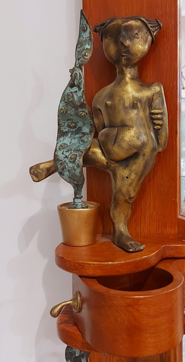 Jie ir augalai, 2024, bronza, medis, emalis, veidrodis, 115x100x17 cm, 1/1