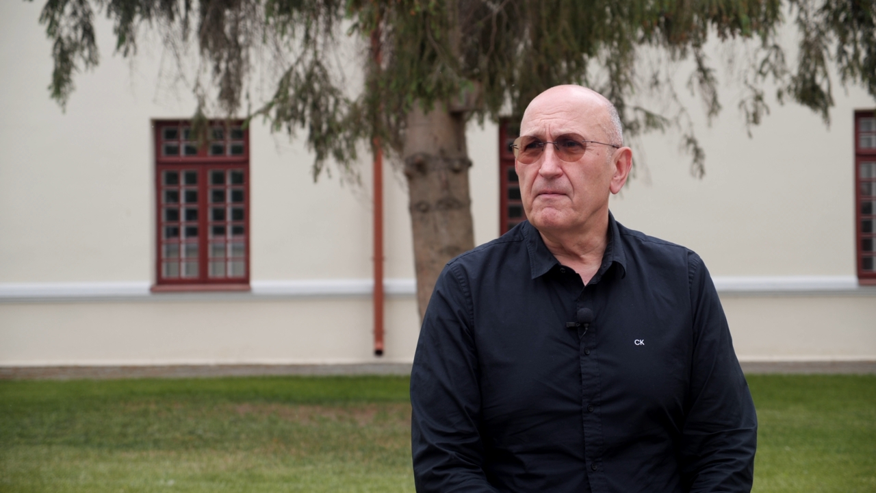 Architektas, prof. Jonas Audėjaitis. Interviu stop kadras. Filmavo Rolandas Karalius.