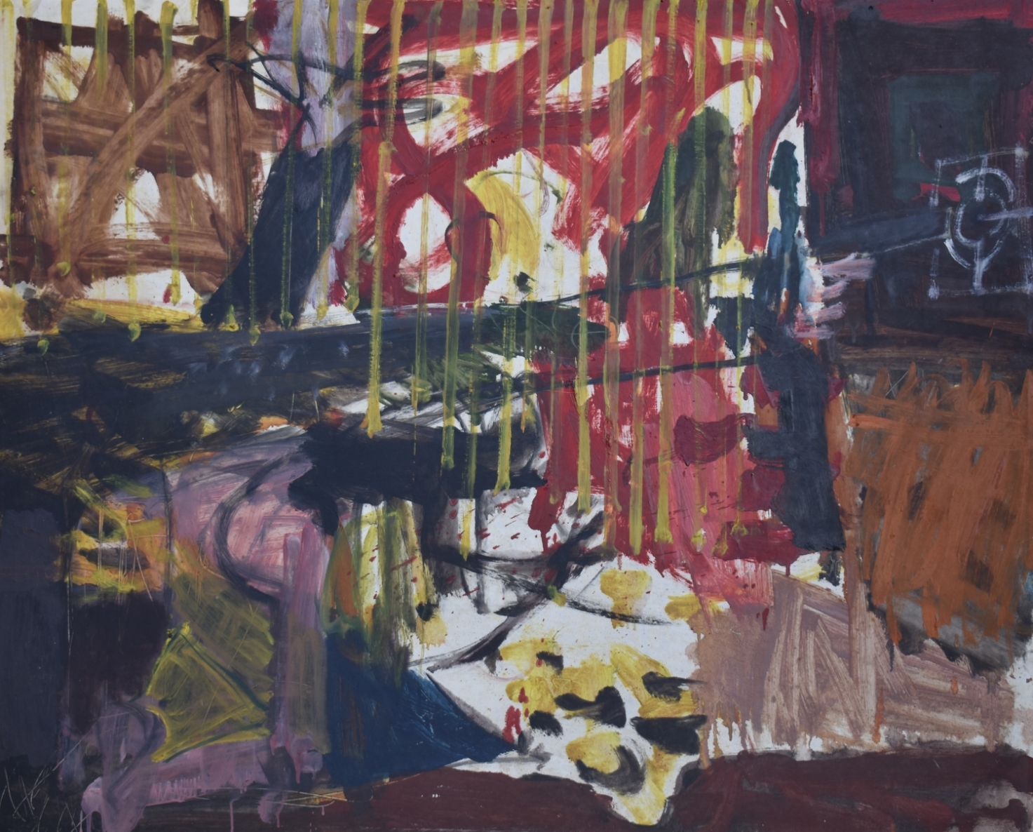 Judas grąžina 30 sidabrinių, 1988, aliejus, kartonas,  81x100 cm