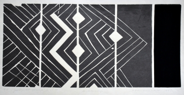 Juodoji kompozicija V, 1995, lino raižinys, 24x50cm
