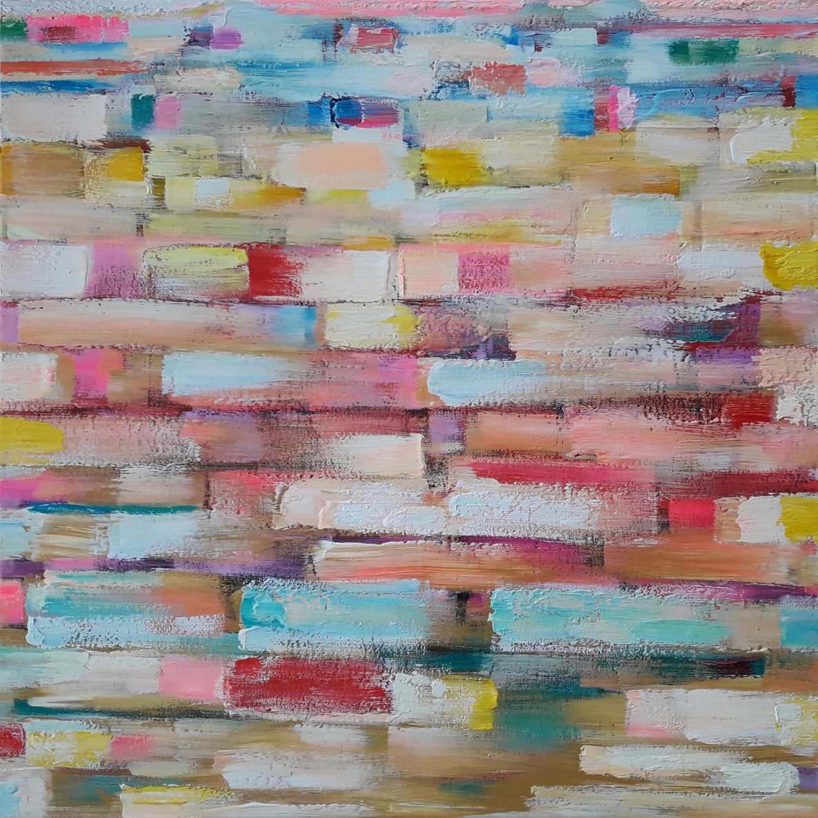 Tiesiog potėpiai #17, 2021, drobė, akrilas, 80x80 cm