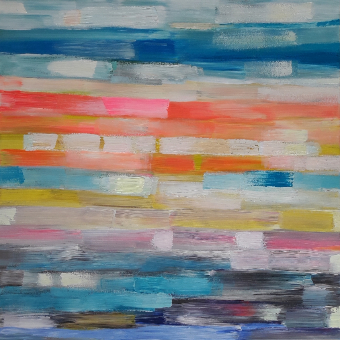 Tiesiog potėpiai #18, 2021, drobė, akrilas, 80x80 cm