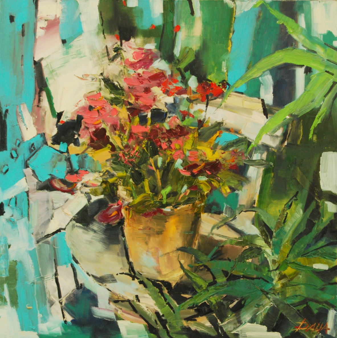 Kalankė ir alijošius, 2020, drobė, aliejus, 80x80 cm