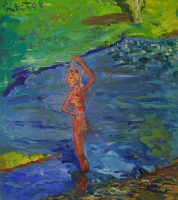 Kampuotas rankų judesys, 2008,  drobė, aliejus, 90x80 cm