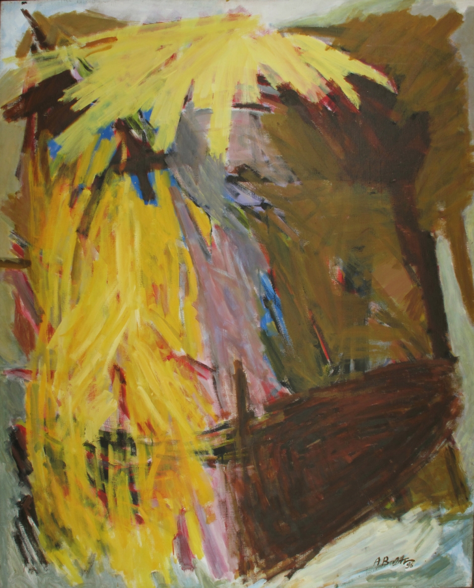 Kančios istorija III. Patyčios, 1996, drobė, tempera, 162x130 cm 