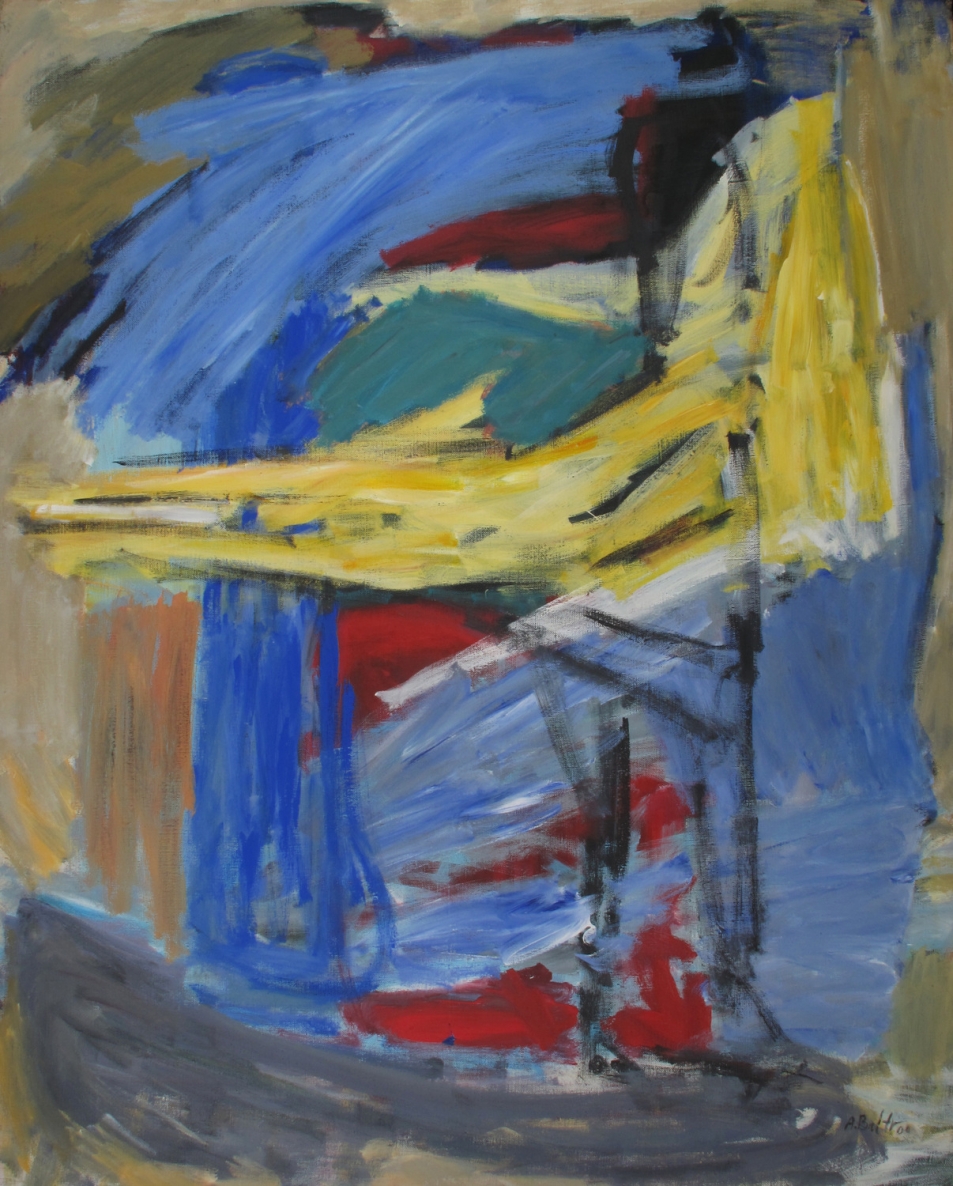 Kančios istorija VIII. Simono pagalba, 1995-2000, drobė, tempera, akrilas, 162x130 cm 