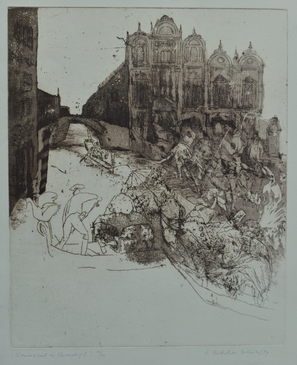 Karnavalas Venecijoje I, 1984, ofortas, 44x36cm